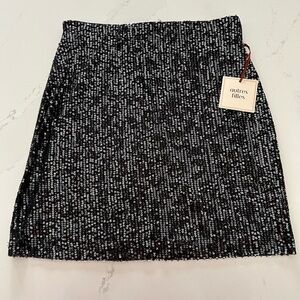 Autres Filles mini sequin lined skirt black and silver, size XS